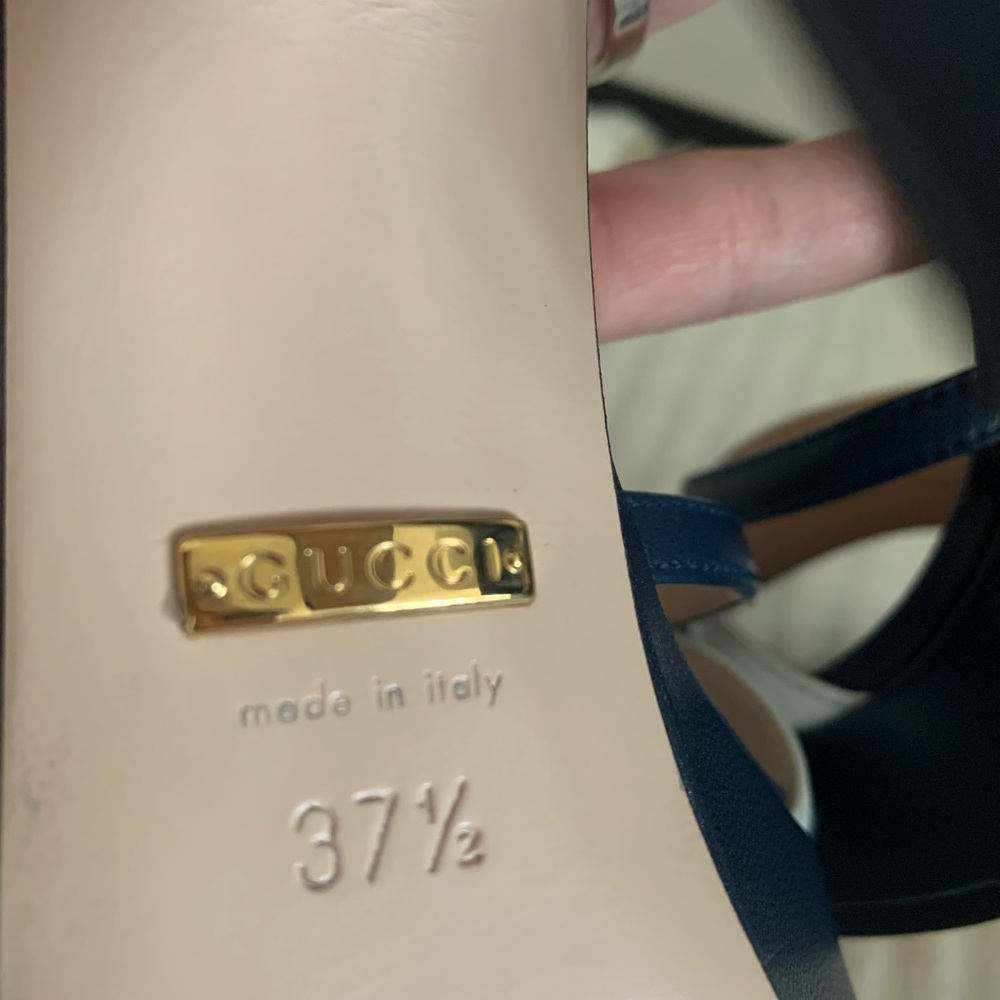 💯% authentic Gucci Alison two-tone leather platform heels - Picture 7 of 14